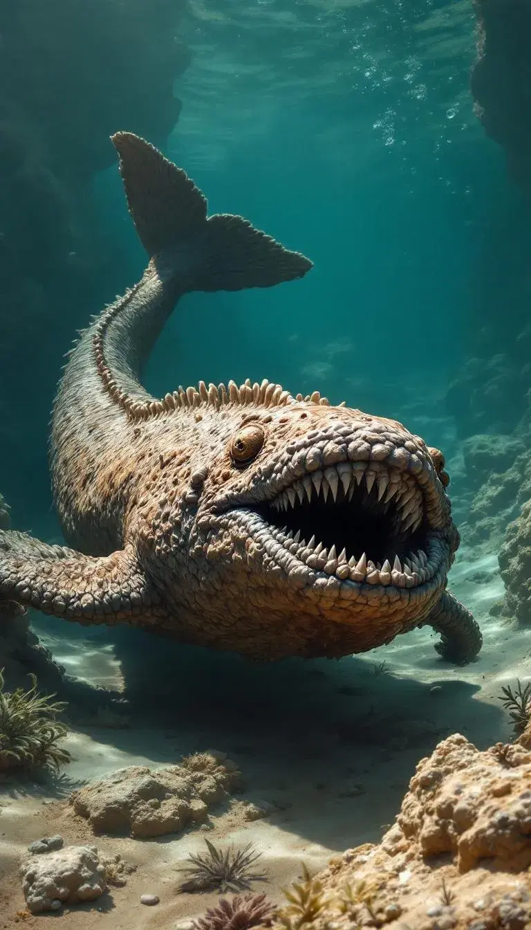 3000 years old dickinsonia animal swimming in ocean